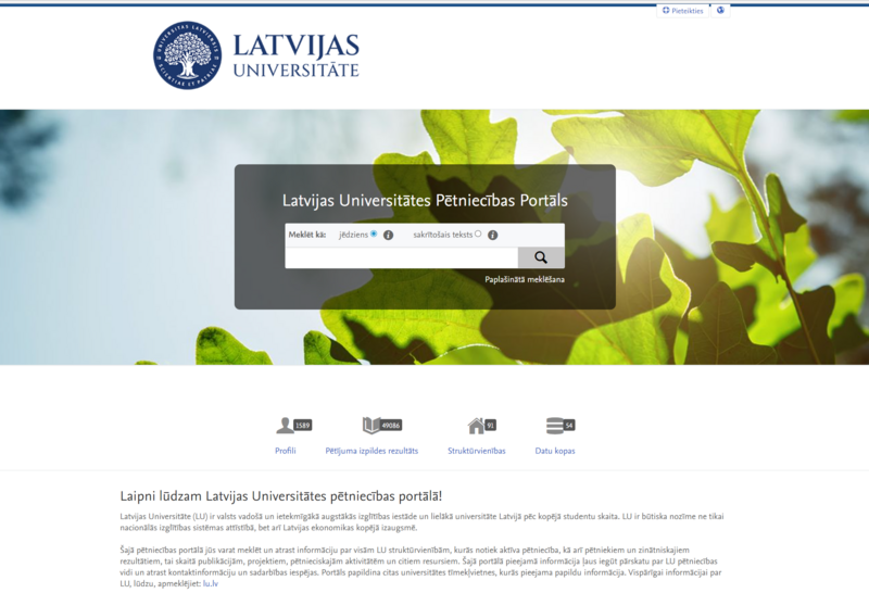 Atklāts LU Zinātnes portāls – research.lu.lv